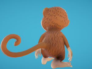 Monkey hand-painted 3D Model