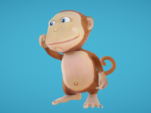 Monkey hand-painted 3D Model