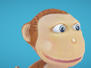 Monkey hand-painted 3D Model