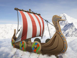 Viking ship stylized 3D Model