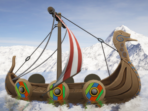 Viking ship stylized Modèle 3D