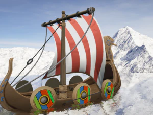 Wikingerschiff stilisiert 3D Modell