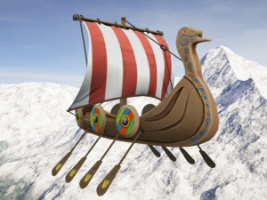 Viking ship stylized Modèle 3D