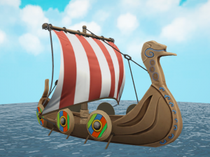 Viking ship stylized Modèle 3D