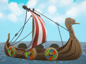 Viking ship stylized Modèle 3D