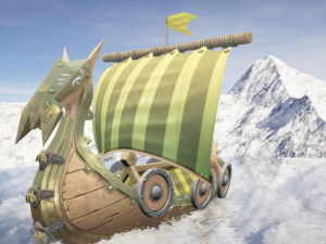 Viking ship fortified Modelo 3D