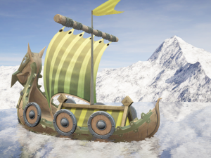 Viking ship fortified Modelo 3D