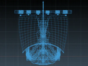 Viking ship fortified 3D Model