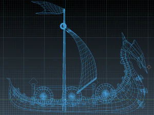 Viking ship fortified 3D Model
