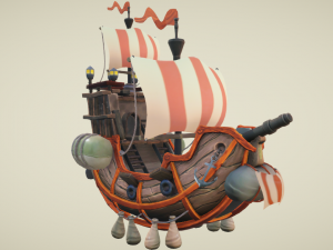 Flying ship hand-painted Modelo 3D