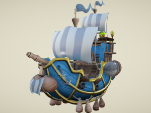 Flying royal ship 3D Model