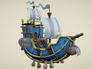 Flying royal ship 3D Model