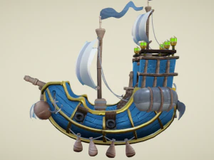 Flying royal ship 3D Model