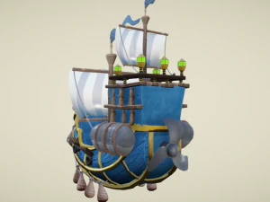 Flying royal ship 3D Model