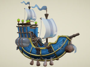 Flying royal ship 3D Model