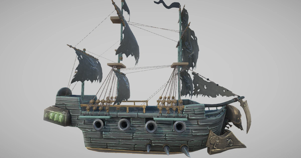 Ghost ship 3D Model .c4d .max .obj .3ds .fbx .stl .blend 