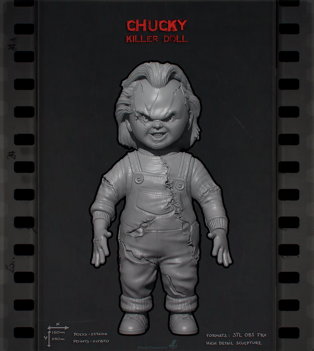 poup&eacute;e chucky Modèles 3D en vedette .c4d .max .obj .3ds .fbx .stl .blend 