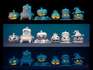 pumpkins halloween pack Model do druku 3D