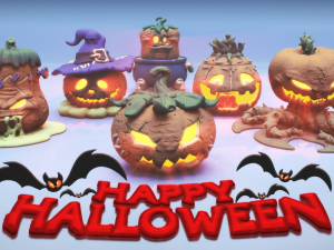 pumpkins halloween pack Model do druku 3D