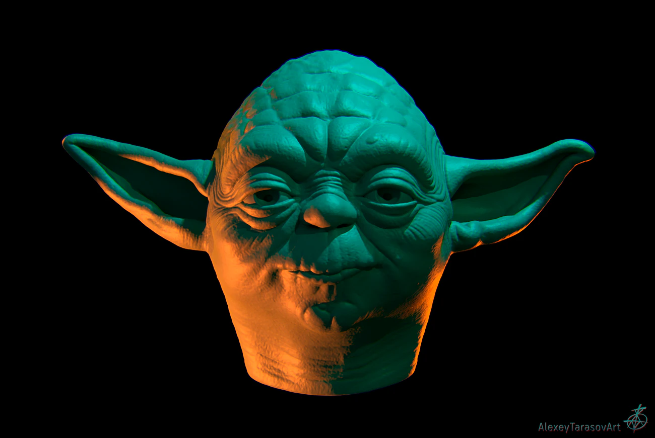 yoda head mask 3D Print Model .c4d .max .obj .3ds .fbx .stl .blend 