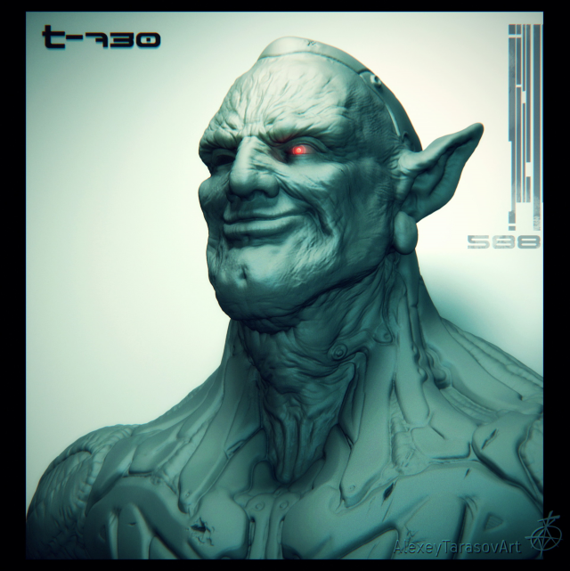 cyborg elf 3D-printmodel .c4d .max .obj .3ds .fbx .stl .blend 