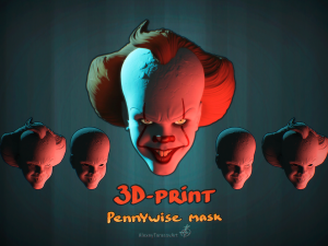 pennywise mask 3d-printable 3D-printmodel