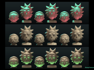 rick and morty pack2 Modelo de Impressão 3D