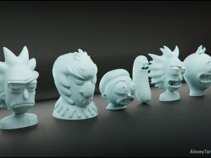Rick e Morty Pack3 Modelo de Impressão 3D