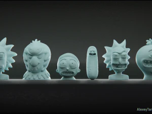 Rick e Morty Pack3 Modelo de Impressão 3D