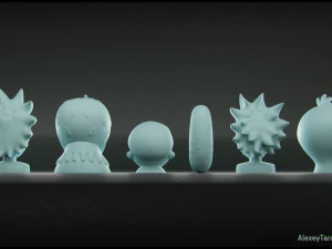 Rick e Morty Pack3 Modelo de Impressão 3D