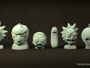 Rick e Morty Pack3 Modelo de Impressão 3D