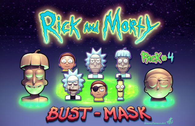 rick and morty pack4 3D 프린트 모델 .c4d .max .obj .3ds .fbx .stl .blend 