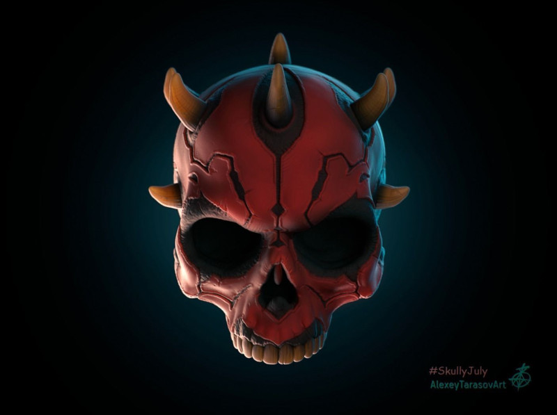 Darth Maul Skull for 3d printing Model do druku 3D .c4d .max .obj .3ds .fbx .stl .blend 