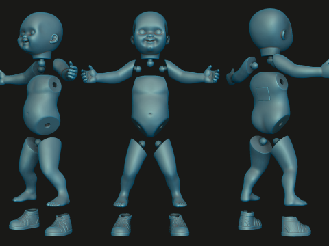 Chucky separated doll 6 Six parts and Boots 3D Baskı Modeli