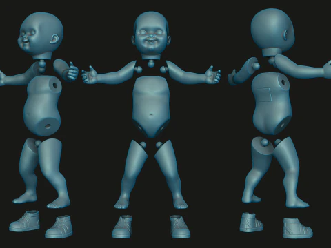 Chucky separated doll 6 Six parts and Boots 3D Print Model