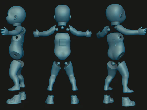 Chucky separated doll 6 Six parts and Boots 3D Print Model