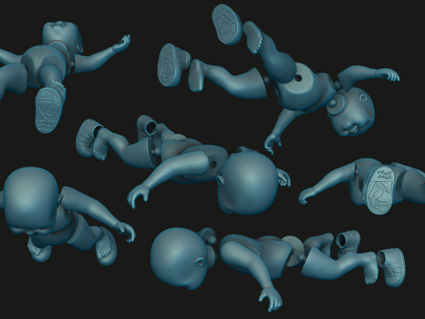 Chucky separated doll 6 Six parts and Boots 3D Baskı Modeli