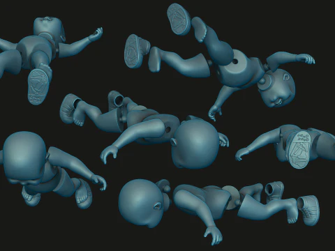 Chucky separated doll 6 Six parts and Boots 3D Print Model