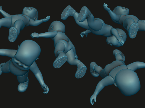 Chucky separated doll 6 Six parts and Boots 3D Baskı Modeli