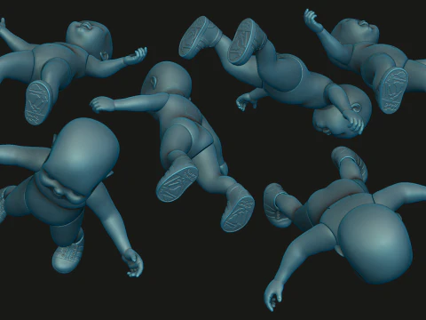 Chucky separated doll 6 Six parts and Boots 3D Print Model