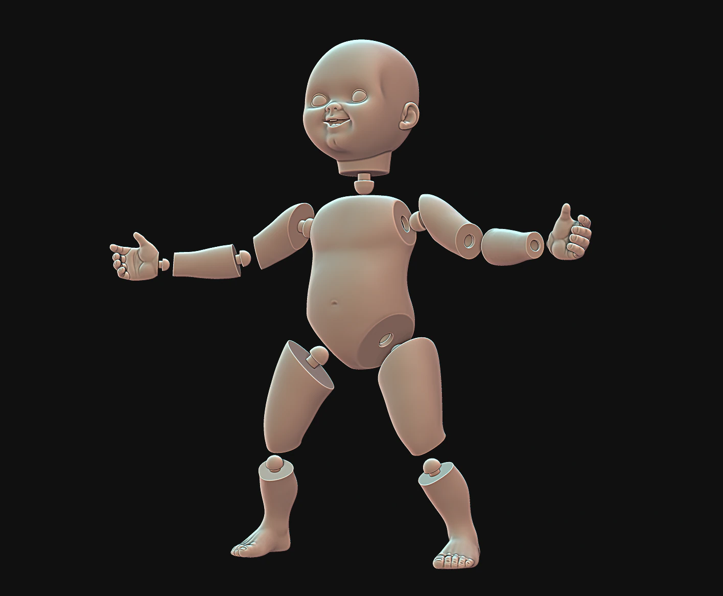 Chucky separated doll 12 parts 3D Print Model .c4d .max .obj .3ds .fbx .stl .blend 
