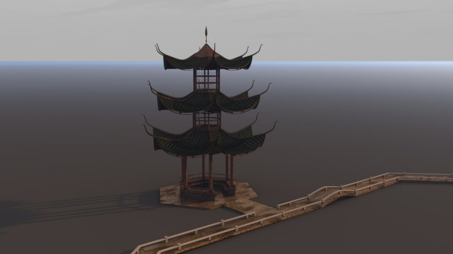 japanese tower pagoda model 3D Modell .c4d .max .obj .3ds .fbx .stl .blend