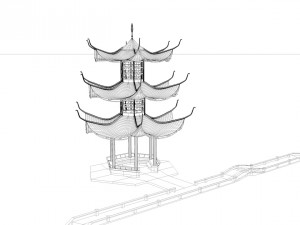japanese tower pagoda model 3D Modell
