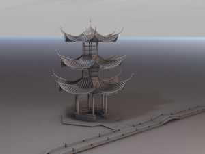 japanese tower pagoda model 3D Modell