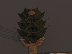 japanese tower pagoda model 3D Modell