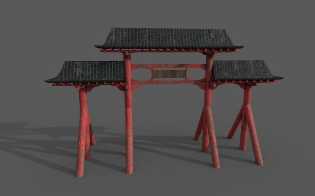 japanese chinese gates torii model 3D Модель .c4d .max .obj .3ds .fbx .stl .blend