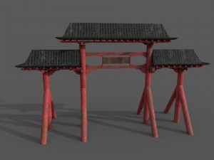 japanese chinese gates torii model 3D Model