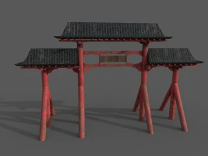 japanese chinese gates torii model 3D Model