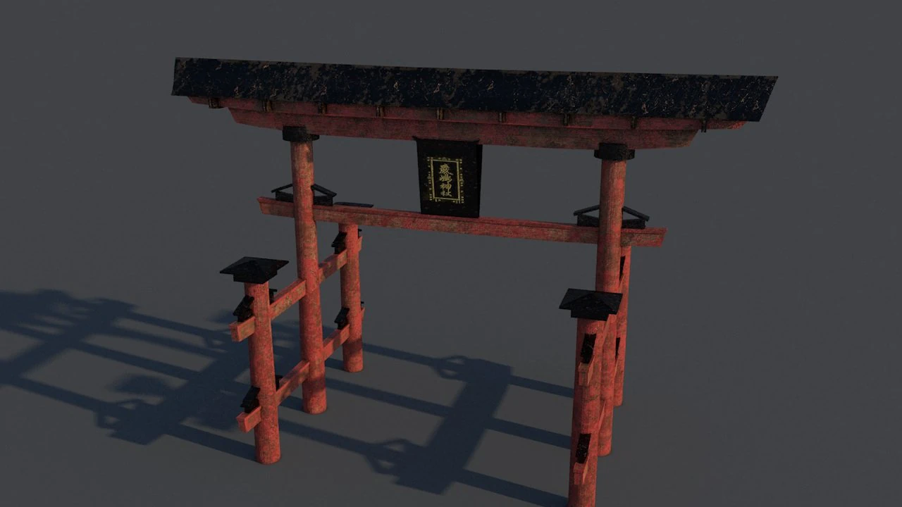 japanese gates torii model 3D Model .c4d .max .obj .3ds .fbx .stl .blend 