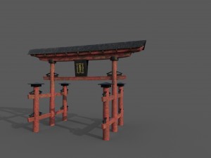 japanese gates torii model 3D Model